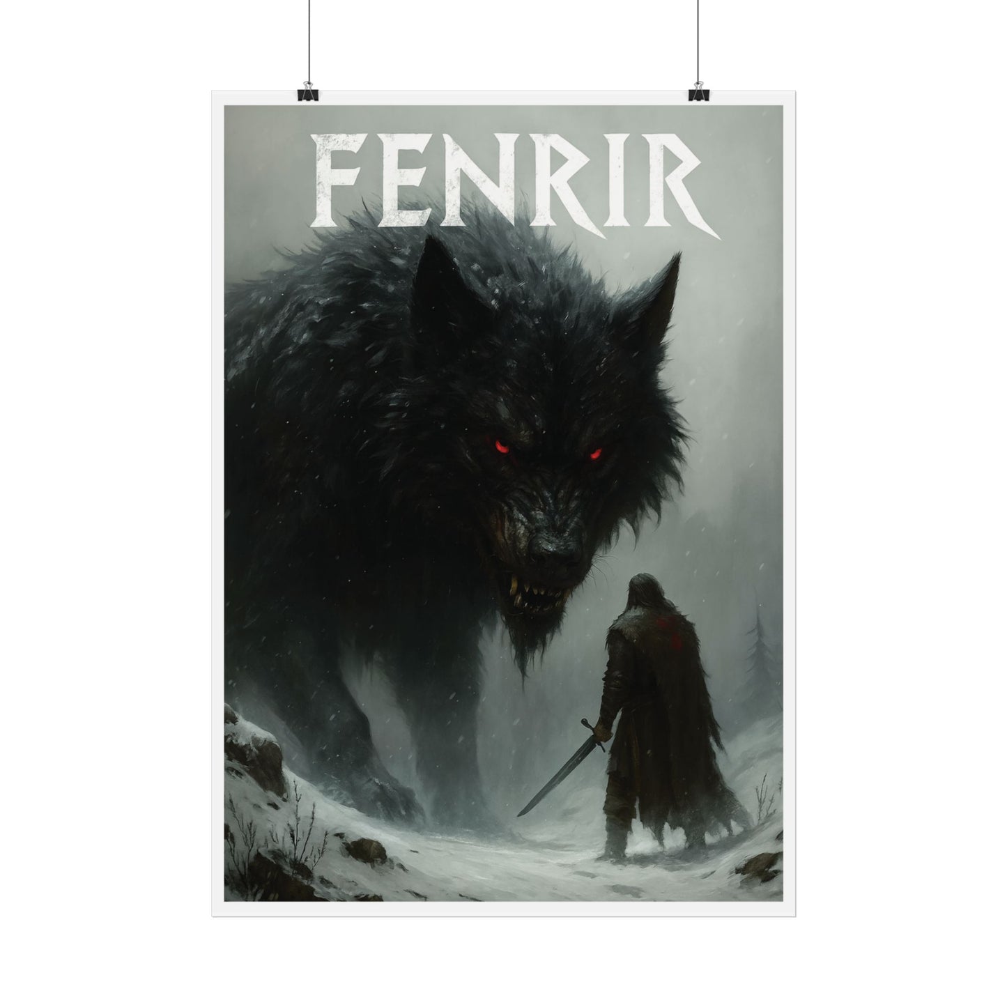 Fenrir Wolf Wikinger Poster