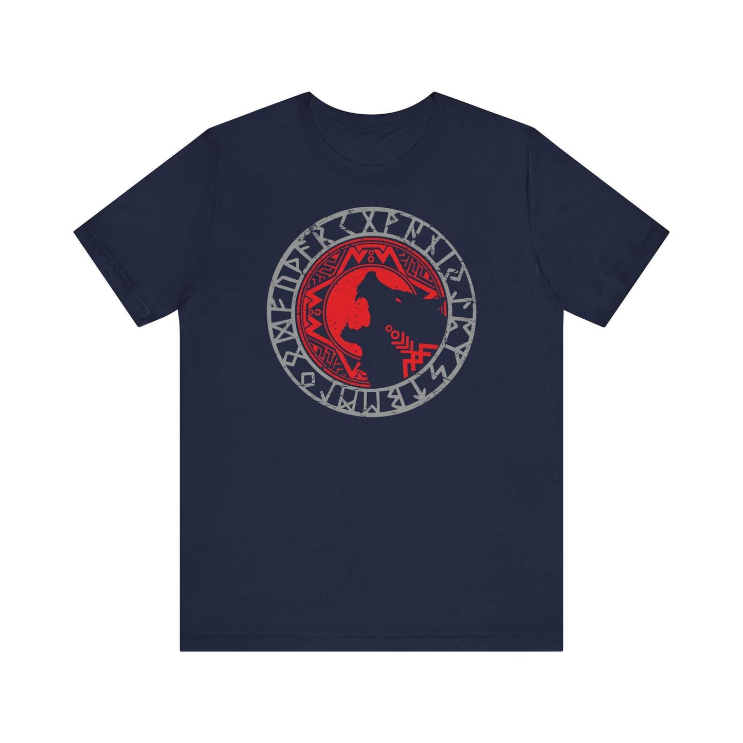Walhalla Wolf im Runenkreis T-Shirt - Grimnord