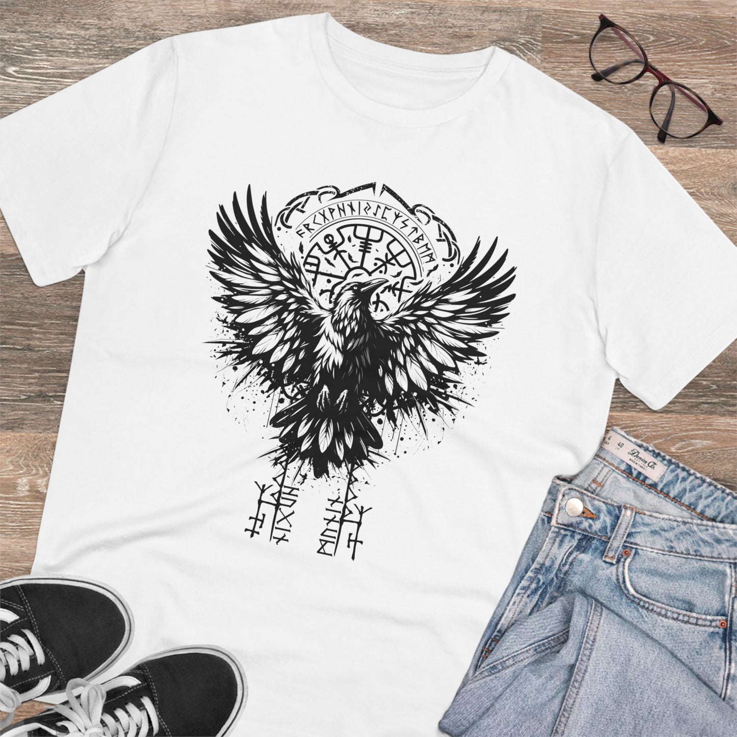 Raben Odins Hugin & Munin Vegvisir T-Shirt