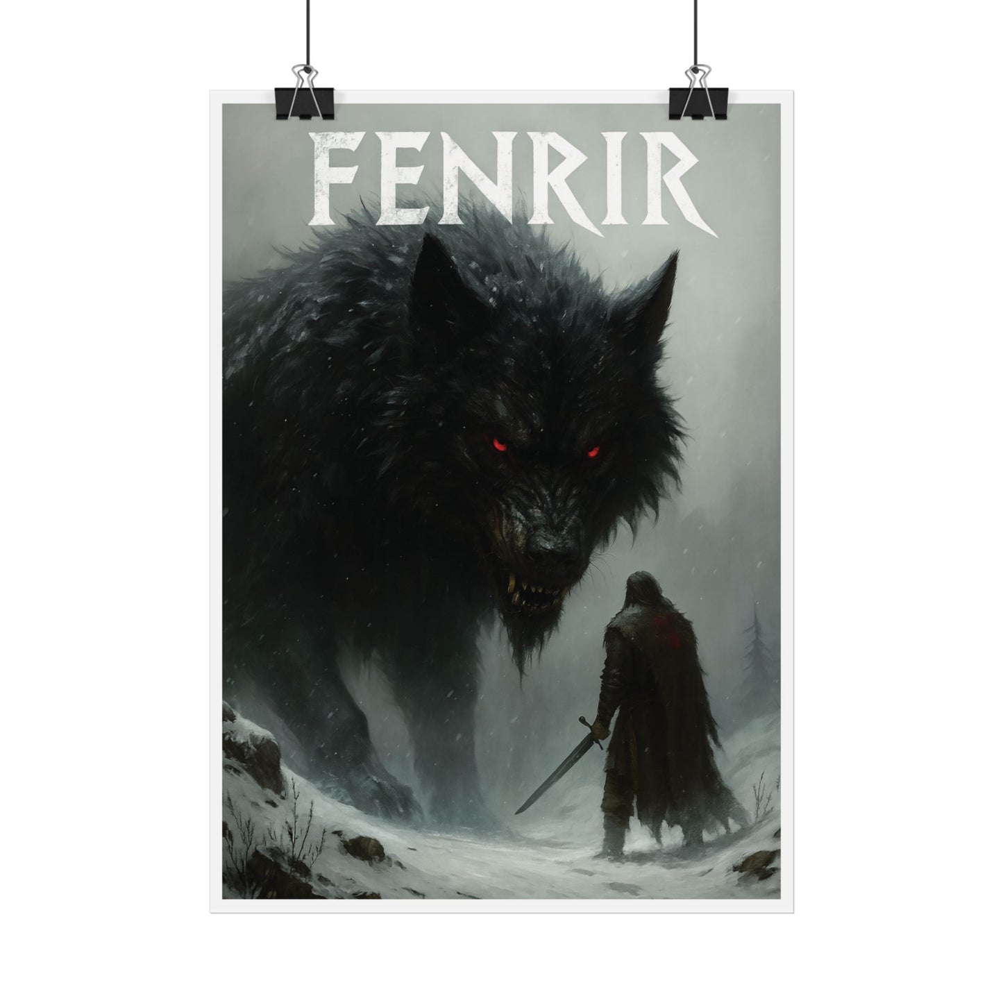Fenrir Wolf Wikinger Poster