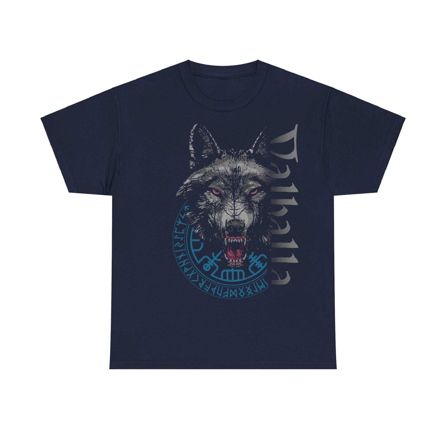 Walhalla Wolf & Vegvisir Wikinger T-shirt - Grimnord