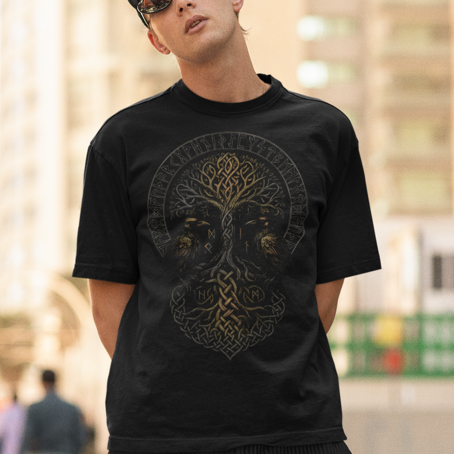 Hugin & Munin Raben am Lebensbaum Oversize Shirt