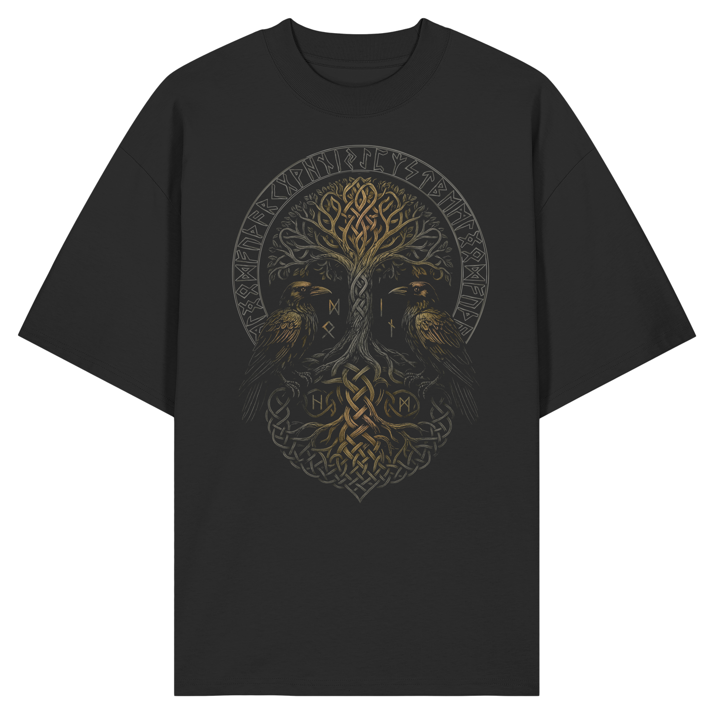 Hugin & Munin Raben am Lebensbaum Oversize Shirt