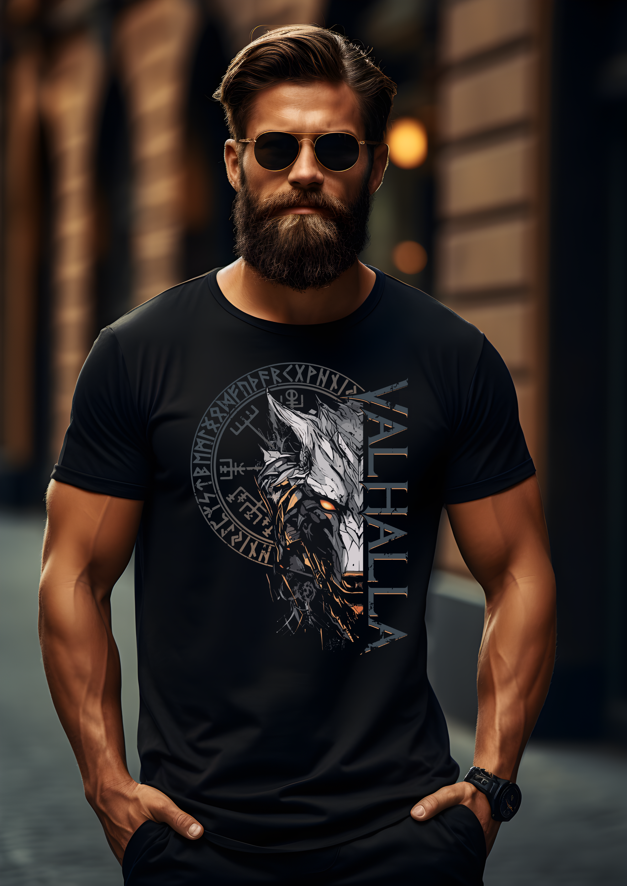 Walhalla Wolf Odins Wikinger T-shirt Warrior Odin Embrace the Norse warrior spirit unisex cotton T-shirt