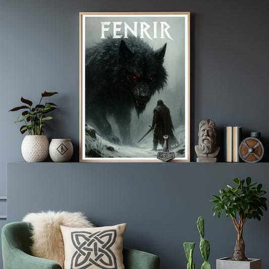 Fenrir Wolf Wikinger Poster