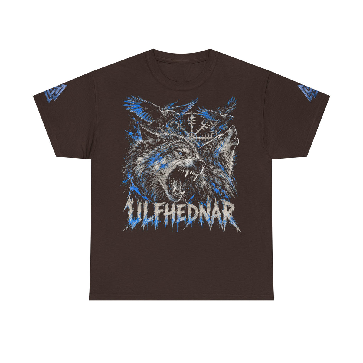 Nordischer Wolfskrieger T-Shirt – Ulfhednar Design mit Vegvisir
