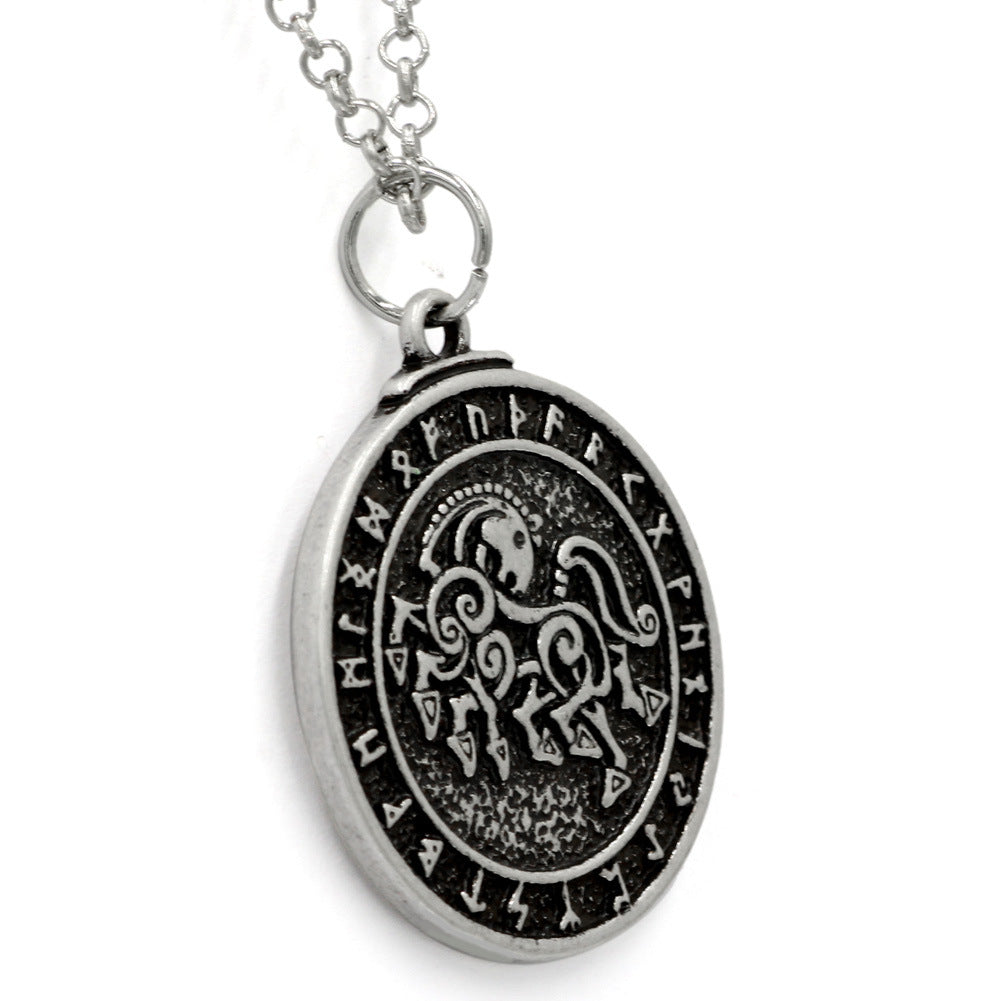 Sleipnir Wikinger Runen Anhänger Halskette - Grimnord