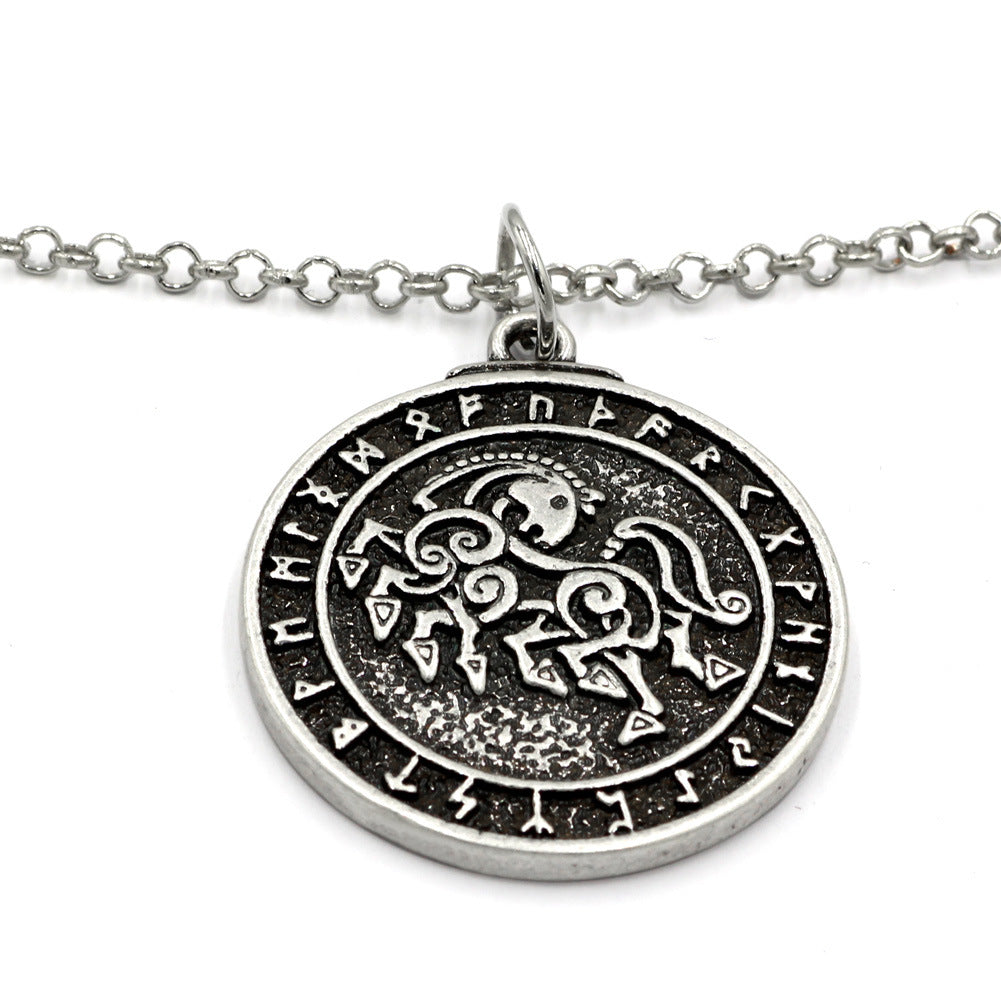 Sleipnir Wikinger Runen Anhänger Halskette - Grimnord