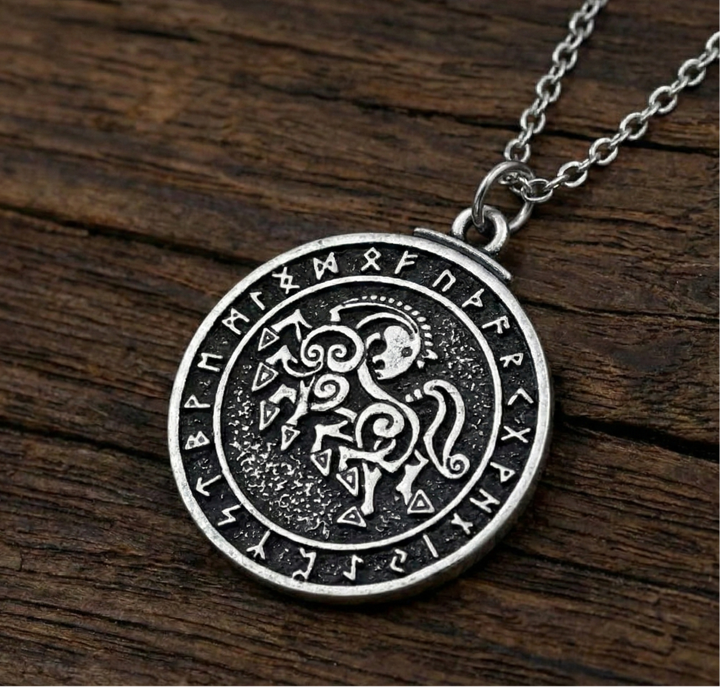 Sleipnir Wikinger Runen Anhänger Halskette - Grimnord