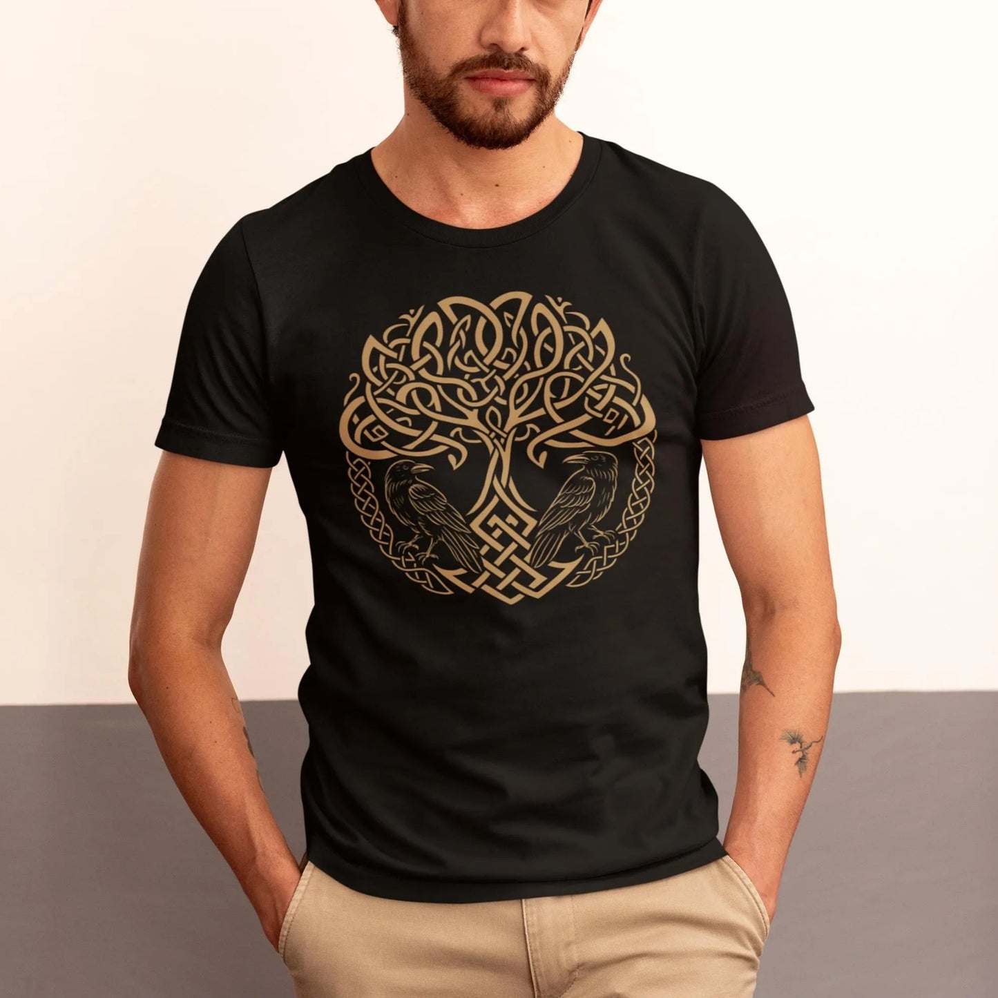 Raben Odins und Lebensbaum T-Shirt