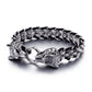 Wolfskopf Schnallenarmband aus Titanstahl