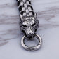 Wolfskopf Schnallenarmband aus Titanstahl