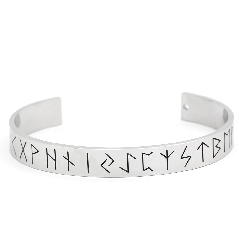 Wikinger Runen Armband Manschette aus Edelstahl