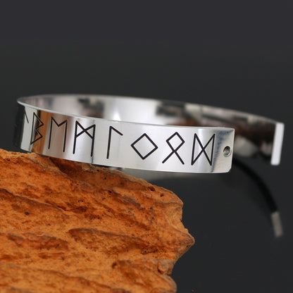 Wikinger Runen Armband Manschette aus Edelstahl