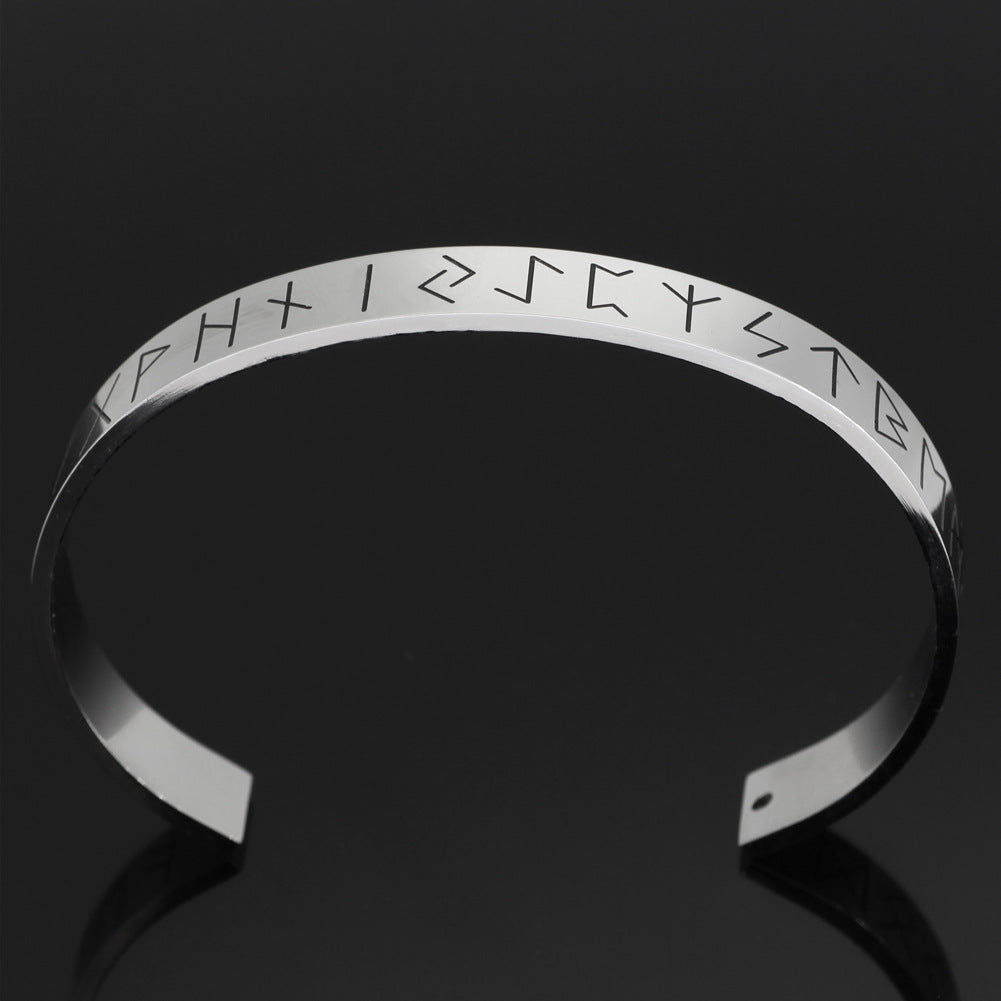 Wikinger Runen Armband Manschette aus Edelstahl