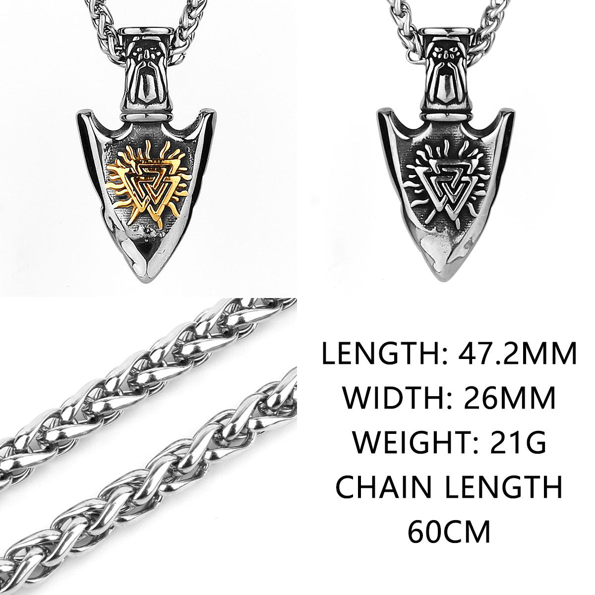 Runenpfeil Anhänger Vegvisir / Valknut