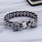 Wolfskopf Schnallenarmband aus Titanstahl