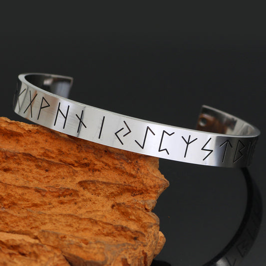 Wikinger Runen Armband Manschette aus Edelstahl