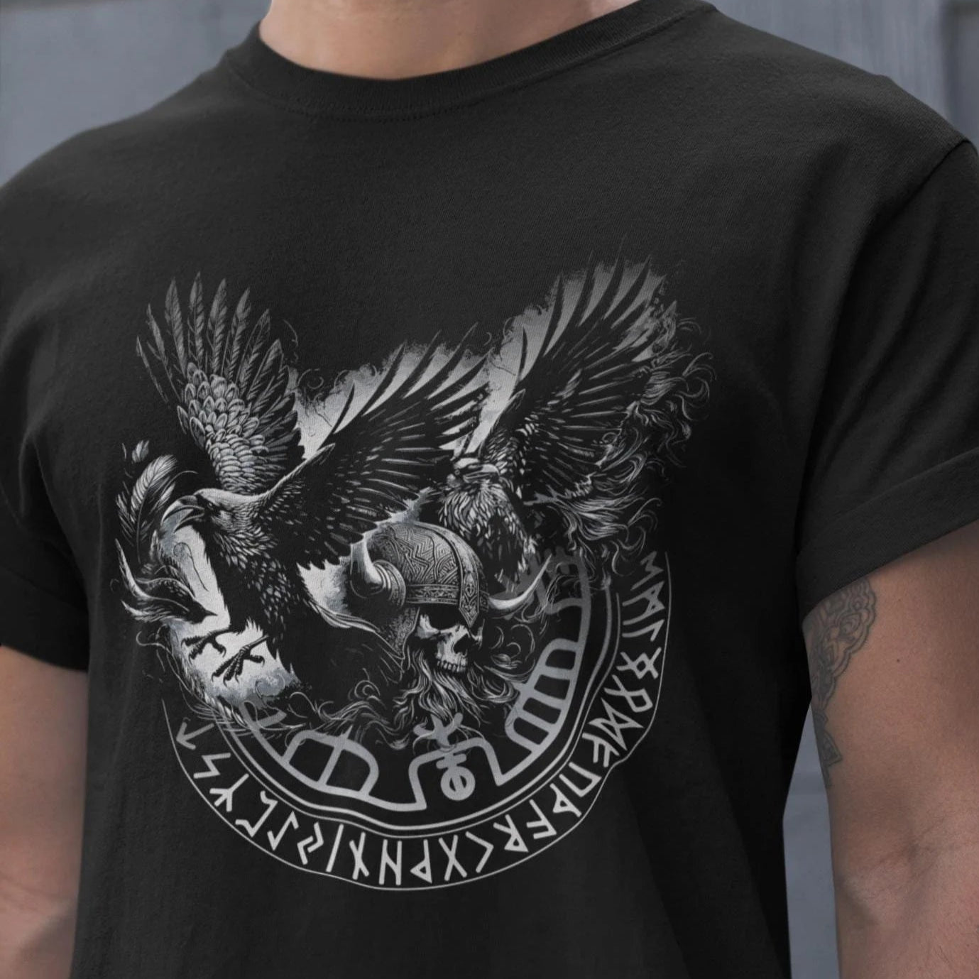 Hugin & Munin Raben Wikinger Skull T-Shirt