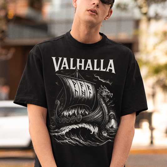 Wikinger Drachenboot Organic Oversize Shirt