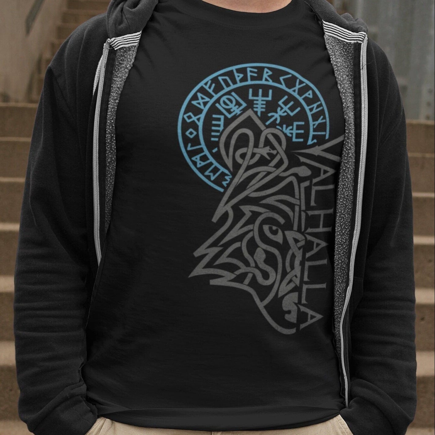 Walhalla Wolf Odins Wikinger T-shirt