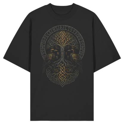 Hugin & Munin Raben am Lebensbaum Oversize Shirt